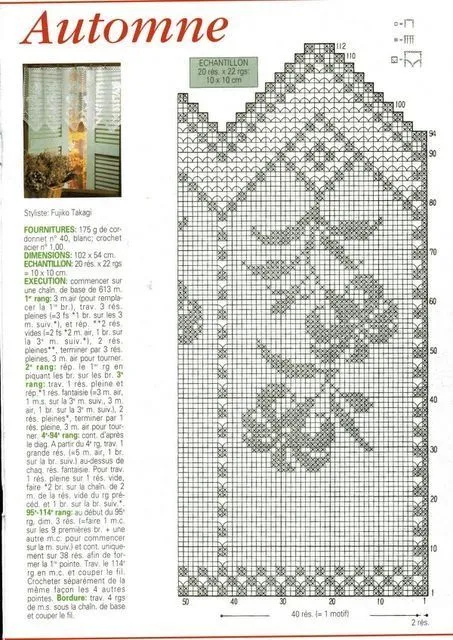 Cenefa delicada para tu ventana / esquema crochet ~ Patrones para ... Cenefa delicada para tu ventana / esquema crochet ~ Patrones para ...