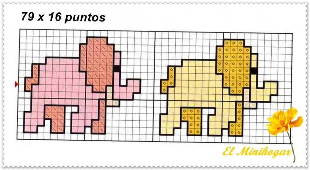 CENEFA DE ELEFANTES DE COLORES
