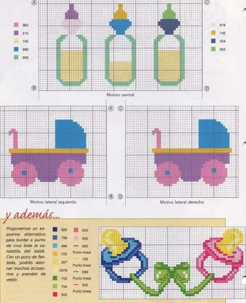 Patrones de cenefas punto cruz bebé - Imagui