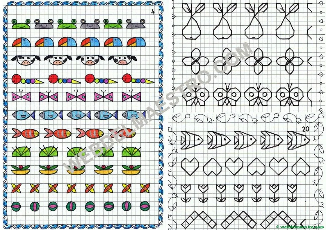 Cenefas - dibujos en cuadrícula para imprimir - Web del maestro Cenefas - dibujos en cuadrícula para imprimir - Web del maestro