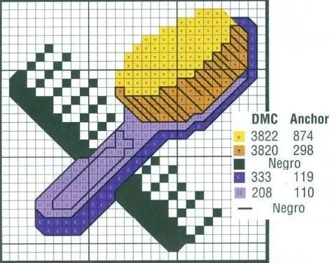 Patrones Punto de Cruz: Cepillo y peine