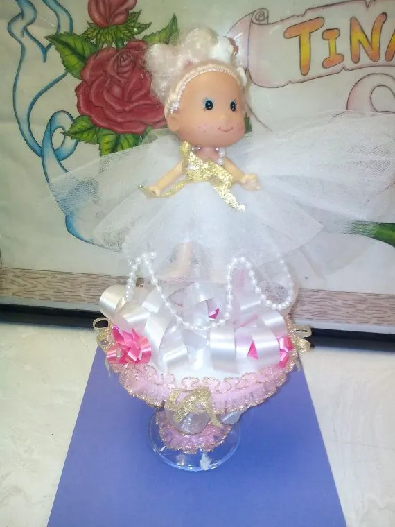 centerpiece baptism decoration.......centro de mesa para bautizo ...