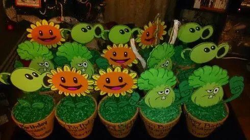 Centerpieces of Bonk choy Peashooter Sunflower Made of foamy ... Centerpieces of Bonk choy Peashooter Sunflower Made of foamy ...