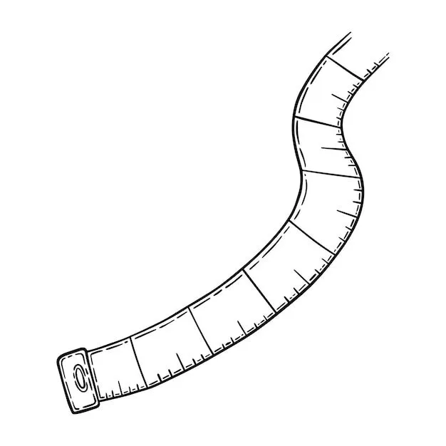Centímetro de medición para colorear de dibujos animados lineales de doodle de herramienta de costura | Vector Premium Centímetro de medición para colorear de dibujos animados lineales de doodle de herramienta de costura | Vector Premium