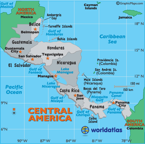 Central America Map - Map of Central America Countries, Landforms ... Central America Map - Map of Central America Countries, Landforms ...