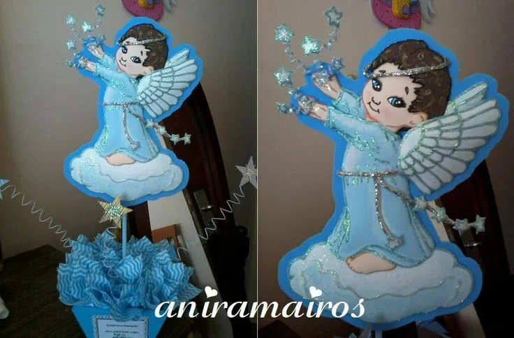 Centro de mesa ángel con estrellas | Foami para toda ocasión ... Centro de mesa ángel con estrellas | Foami para toda ocasión ...