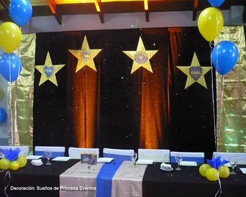 centro de mesa azul y amarillo - Buscar con Google | futbol ...
