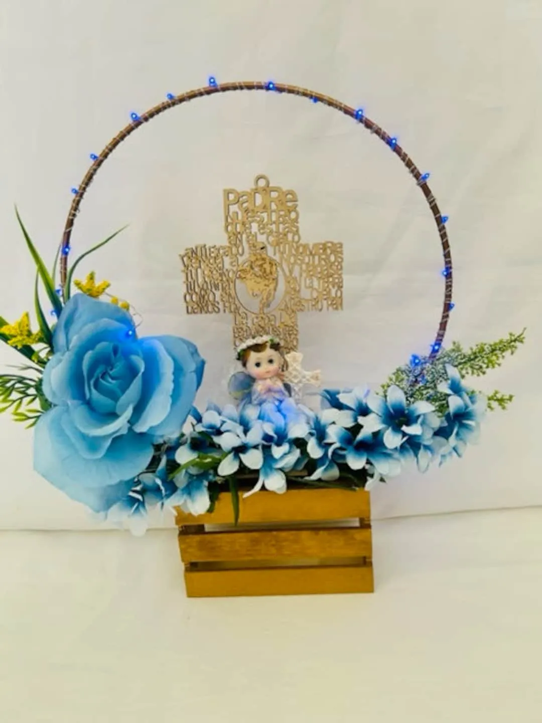 Centro De Mesa Para Bautizo o Primera Comunión Aro Con Flores - Etsy México Centro De Mesa Para Bautizo o Primera Comunión Aro Con Flores - Etsy México