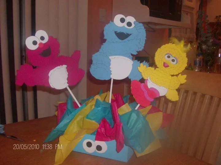 Centro de Mesa Baby Plaza Sesamo | Mis Fiestas y eventos | Pinterest