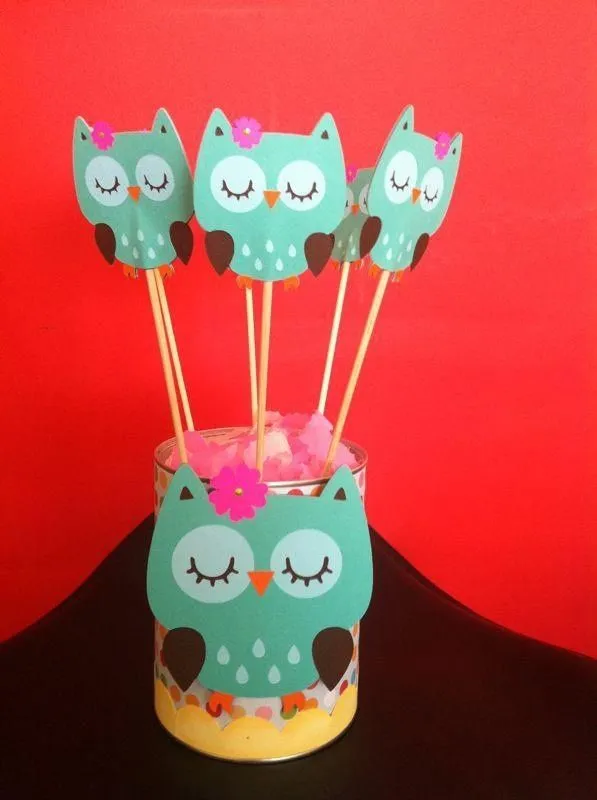 Centro de mesa búhos | Cricut create a critter | Pinterest | Mesas ...