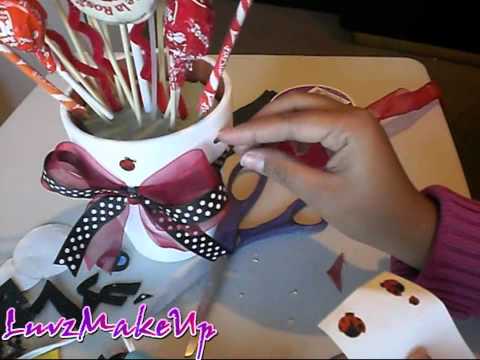 Centro de mesa de Cumpleaños de Mariquitas / Center piece Ladybug ...