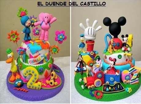 Centro Mesa Dulce Porcelana Fria Mickey Minnie Mouse Disney ...