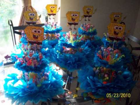 centro de mesa de elmo y sponge bob - YouTube centro de mesa de elmo y sponge bob - YouTube