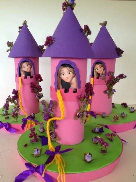 Centro de mesa Enredados | fiesta Rapunzel | Pinterest | Mesas