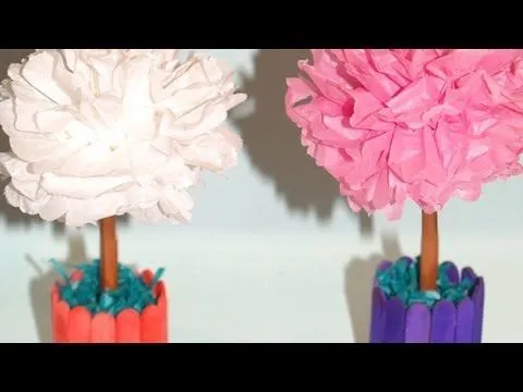 Centro de Mesa con Flores de Papel de Seda - DIY - Tissue Paper ...