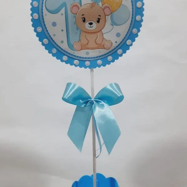 Centro de mesa infantil Primer añito rosa - Cotillón Martín Centro de mesa infantil Primer añito rosa - Cotillón Martín