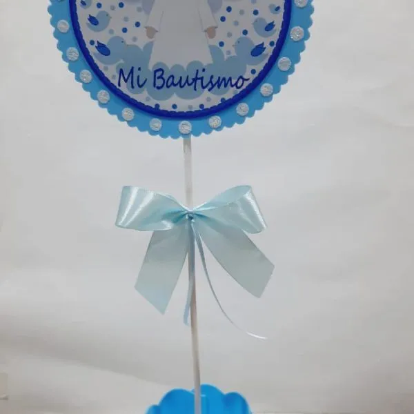 Centro de mesa infantil Bautismo rosa - Cotillón Martín Centro de mesa infantil Bautismo rosa - Cotillón Martín