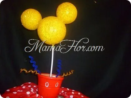 Centro de Mesa de Mickey Mouse - Manualidades MamaFlor Centro de Mesa de Mickey Mouse - Manualidades MamaFlor