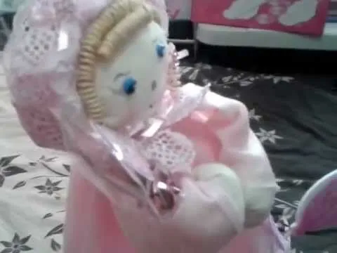 centro de mesa de muñequita para bautizo o baby shower o ...