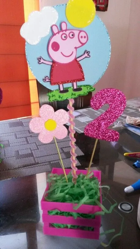 Centro de mesa Peppa Pig | centros de mesa | Pinterest | Peppa Pig ...