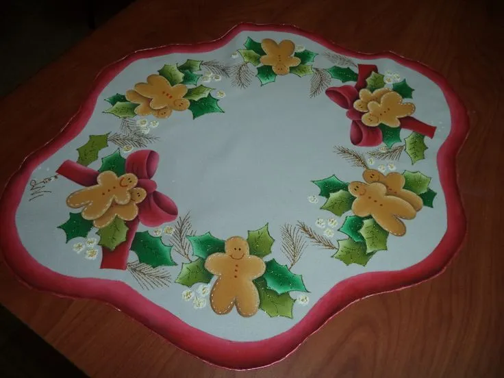 Centro de mesa, pintado con pintura acrílica. Motivo navideño ... Centro de mesa, pintado con pintura acrílica. Motivo navideño ...