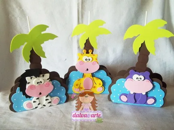 Centro de mesa e porta guardanapo safari