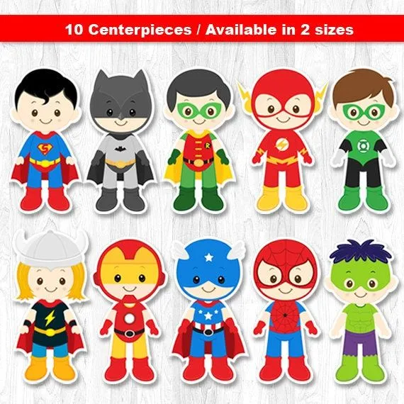 Centro de mesa de superhéroe superhéroe de mesa por KidzParty Centro de mesa de superhéroe superhéroe de mesa por KidzParty