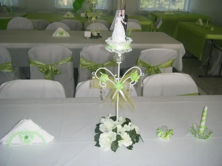 Centro de mesa en verde limón para boda | La boda de mis sueños ... Centro de mesa en verde limón para boda | La boda de mis sueños ...