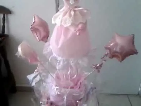 centro de meza para bautizo baby shower - YouTube