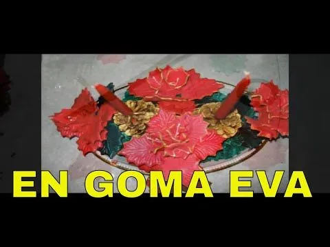 Centro navideño con muerdagos en goma eva- Curso de flores - YouTube