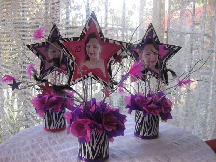 Centros de mesa para 15 años, fifteen centerpieces | fiesta de ...