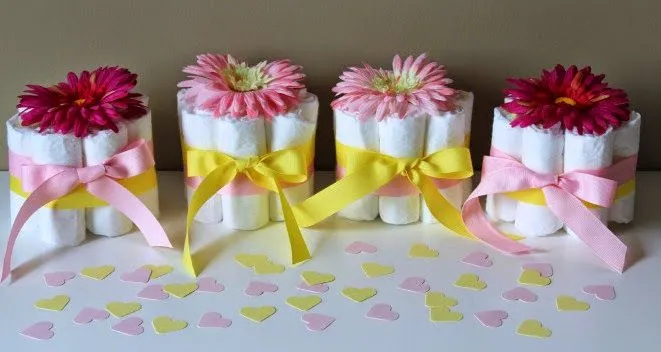 Centros de mesa para baby shower flores y mariposas - Imagui