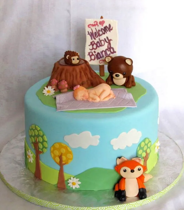 Centros de mesa para baby shower en tema bosque Centros de mesa para baby shower en tema bosque