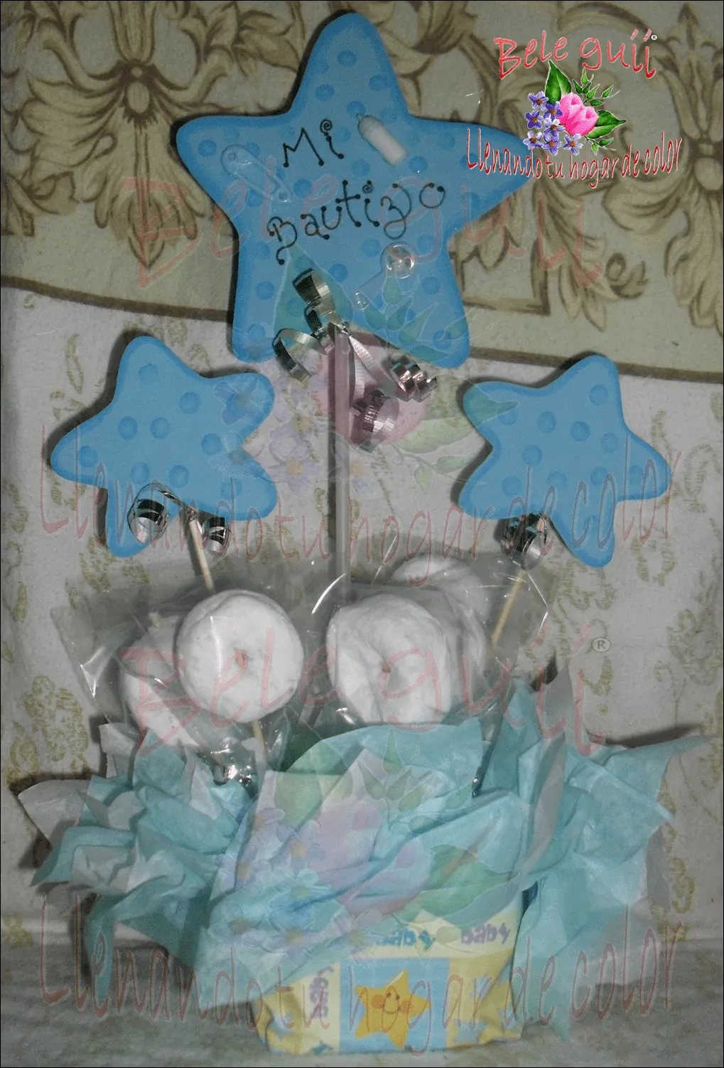 Centros de mesa para bautizo de niño con bombones - Imagui