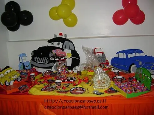 Centros de mesa de cars con dulces - Imagui