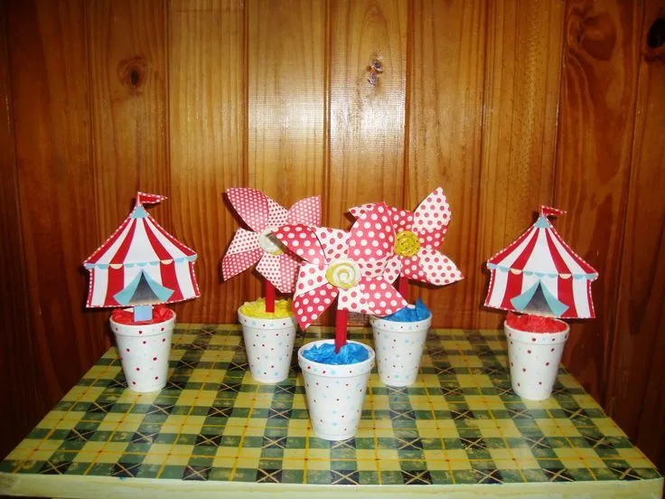 CENTROS DE MESA!!............................. #circo ...
