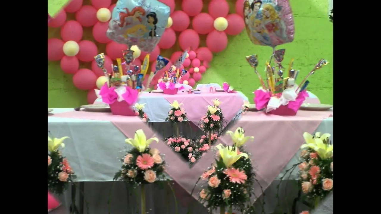 CENTROS DE MESA PARA FIESTAS INFANTILES CON GLOBOS Y DULCES - YouTube