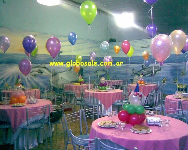 Centro de mesa con globos - Imagui