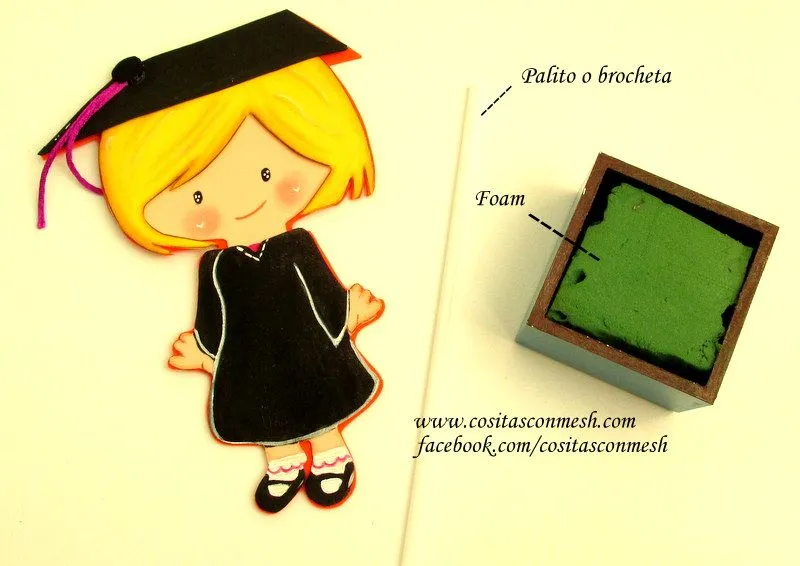 Centros de mesa para graduación en foami ~ cositasconmesh