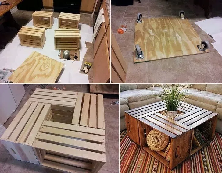 Mesa de centro con huacales... | Por hacer | Pinterest Mesa de centro con huacales... | Por hacer | Pinterest