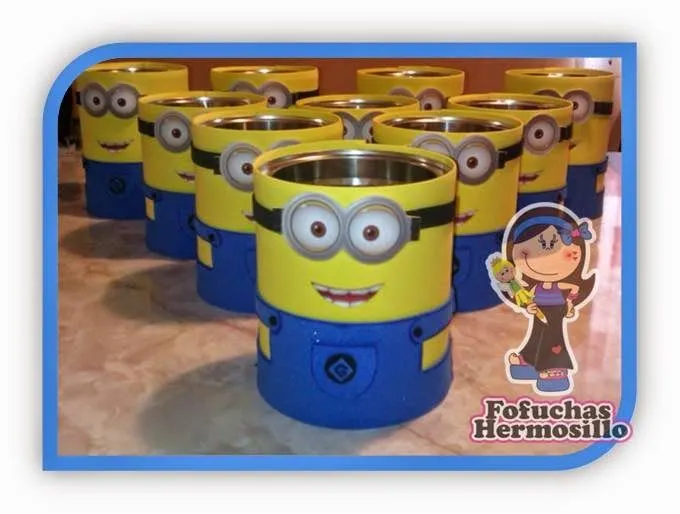 Centros de mesa de los minions con botes de leche - Imagui Centros de mesa de los minions con botes de leche - Imagui