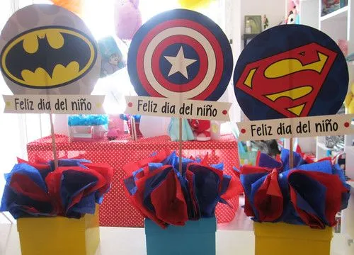 Centro de mesa de los super heroes - Imagui