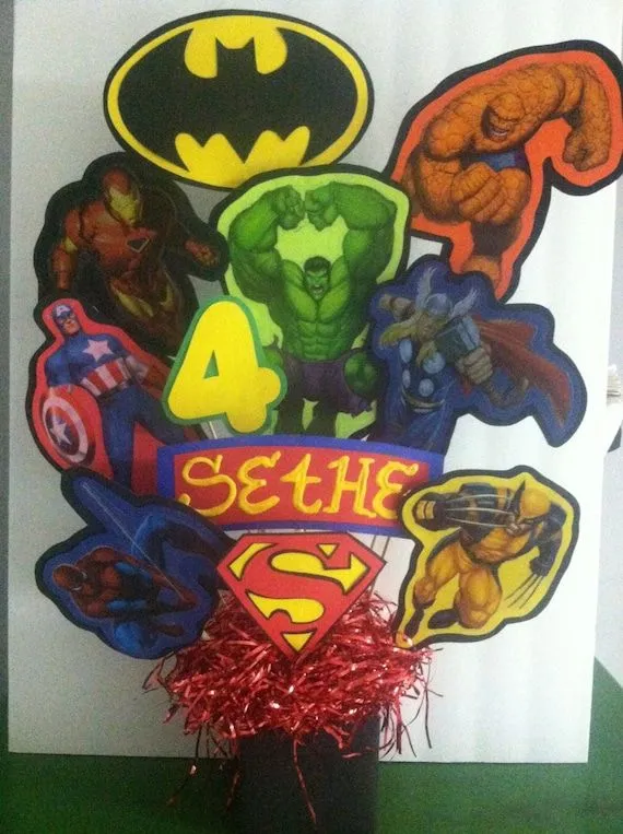 Centro de mesa super heroes - Imagui