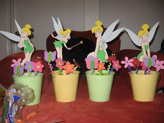 Centros de mesa Tinkerbell. | ideas cumpleaños Tinkerbell ...