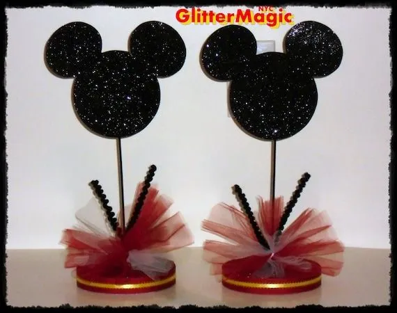 Centros de mesa con dulces de Mickey Mouse - Imagui