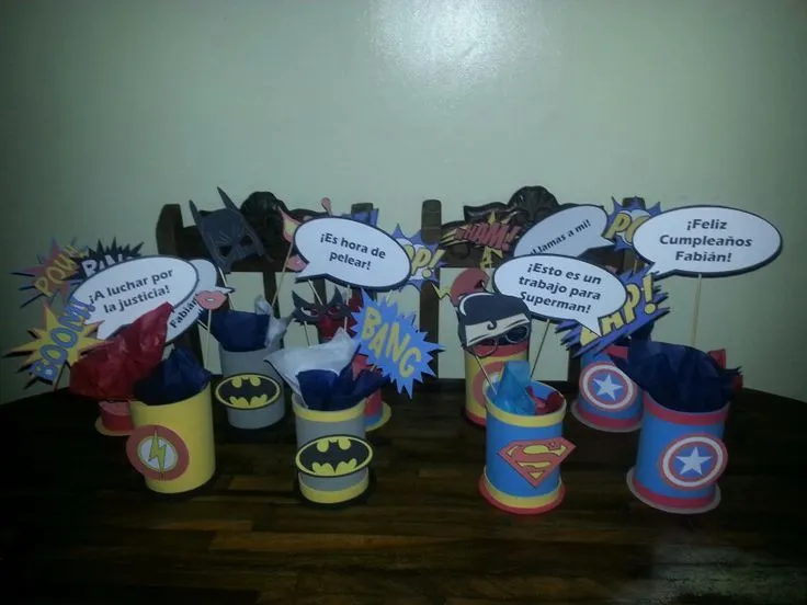 Centros de mesas superheroes | Ideas Cumpleaños Super Heroes ... Centros de mesas superheroes | Ideas Cumpleaños Super Heroes ...
