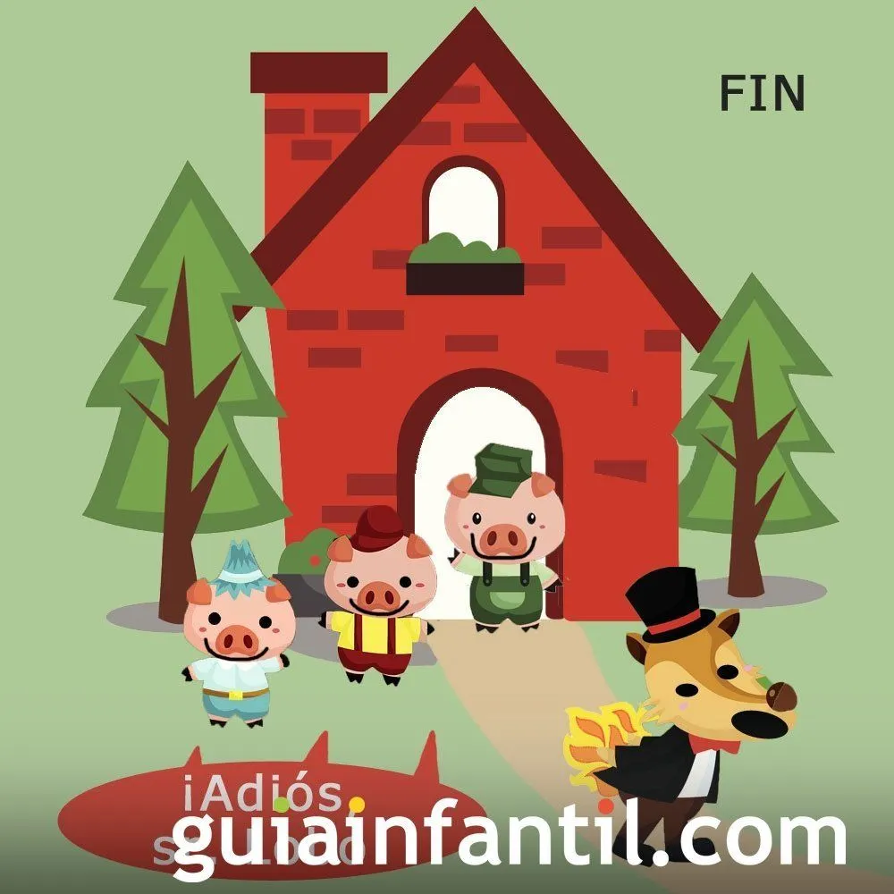 Los tres cerditos. Final del cuento infantil Los tres cerditos. Final del cuento infantil