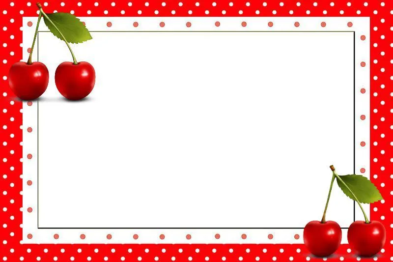 Cereja Vermelha - Kit Completo com molduras para convites, rótulos ... Cereja Vermelha - Kit Completo com molduras para convites, rótulos ...