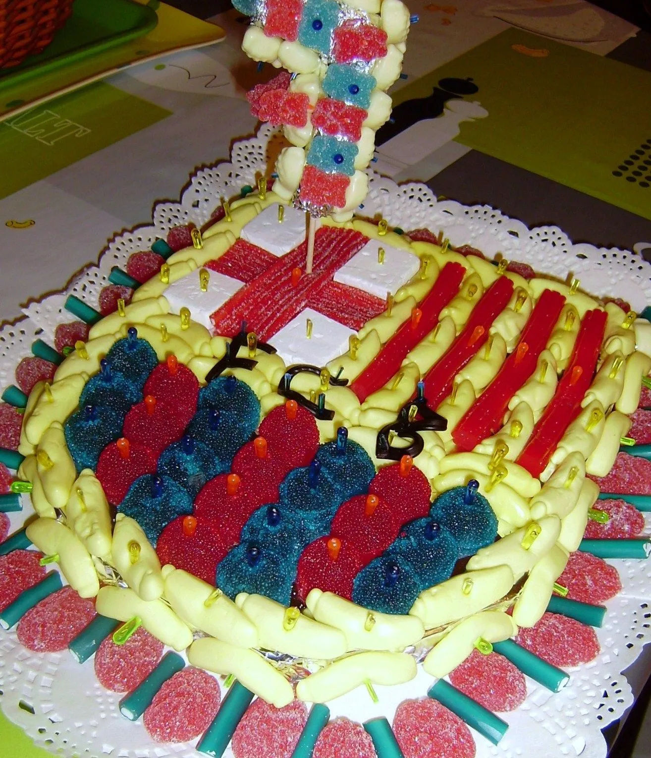 Las cerezas blancas: TARTA BARÇA CHUCHES