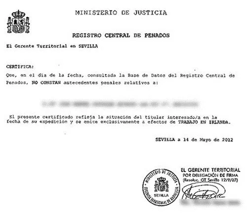 Certificado de Antecedentes Penales | Diario de un Londinense